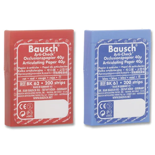 Vista 2 de Bausch Papel articulado 40u (.0016") Tiras precortadas rojas BK-62 (200)