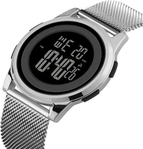 Vista 2 de YUINK Mens Watch Ultra-Thin Digital Sports Watch Waterproof Stainless Steel Fashion Wrist Watch for Men Women