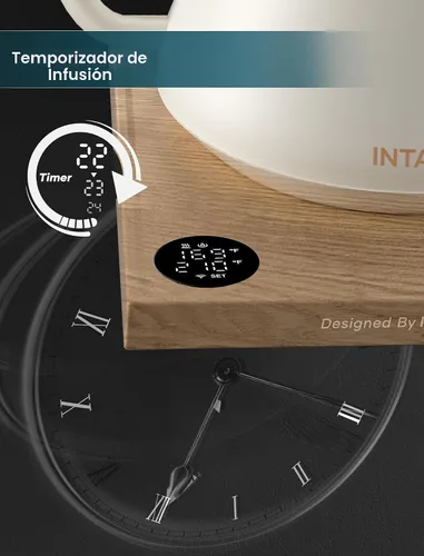 Vista 7 de INTASTING Hervidor Eléctrico, Hervidor Eléctrico de Cuello de Ganso, Control Preciso de Temperatura de ±1℉, Interior de Acero Inoxidable, Blanco