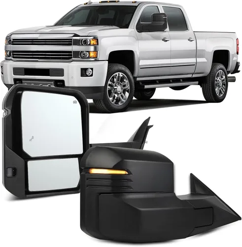 Vista 9 de OCPTY Espejo de remolque eléctrico calentado derecho del lado del pasajero espejo de remolque apto para 2007-2017 para Toyota para Tundra con luz