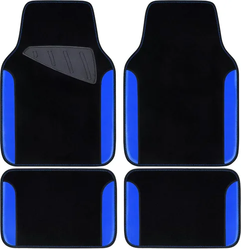 Vista 14 de CAR PASS Alfombrilla impermeable para automóvil, alfombrillas universales para automóvil con almohadilla para el talón del conductor, alfombra
