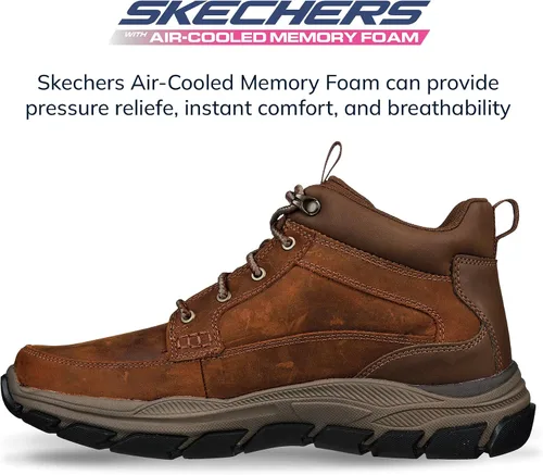 Vista 5 de Skechers Respected-Boswell Mid Top - Tenis de cuero con puntera tipo mocasín para hombre