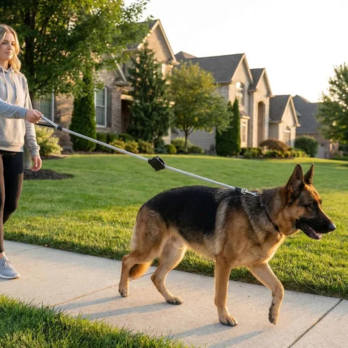 Vista 3 de Alipis Correa retráctil para perros pequeños, cuerda de tracción telescópica automática con mango ergonómico, agarre cómodo para entrenamiento