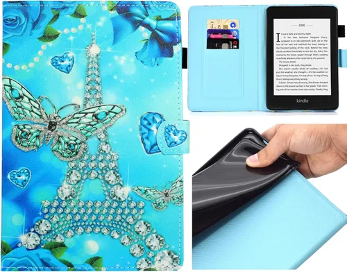 Vista 10 de Funda para Kindle Paperwhite, ranuras para tarjetas ligeras y delgadas con funda de encendido y apagado automático para Amazon Kindle Paperwhite