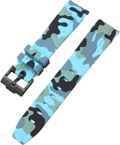 Vista 35 de Correa de camuflaje para Omega Moon Curvo Extremo Pulsera de goma de silicona Hombres Mujeres Sport Watch Band Accesorio 0.787 in