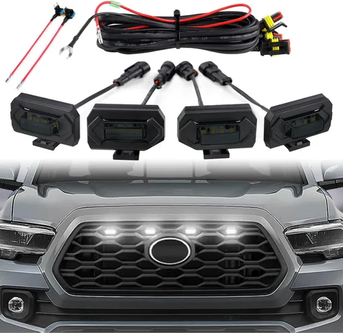 Vista 14 de Seven Sparta 4 luces LED para parrilla con adaptador de fusible compatibles con parrilla delantera Toyota Tacoma TRD Pro OEM 2016-2023