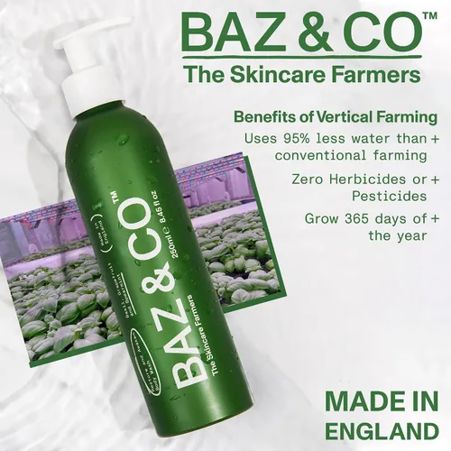Vista 7 de BAZ & CO Gel de baño hidratante para hombre, Restore and Awaken Body Wash para hombres, 8.45 onzas líquidas con albahaca, pomelo y menta verde