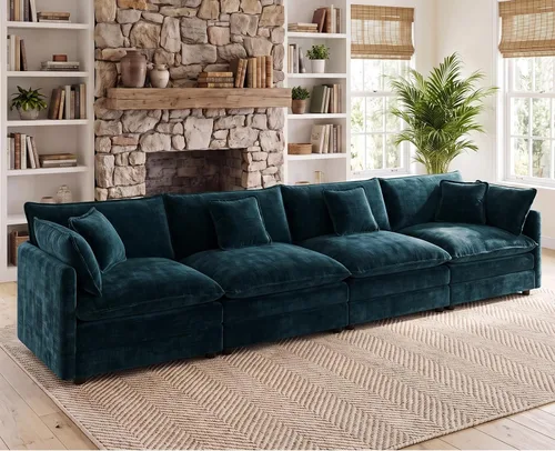 Vista 55 de 76.7" Cloud Couch for Living Room, Deep Seat Loveseat Sofa, Beige Breathable Chenille, 2-Seats Couch for Apartment Small Spaces, Pocket Spring