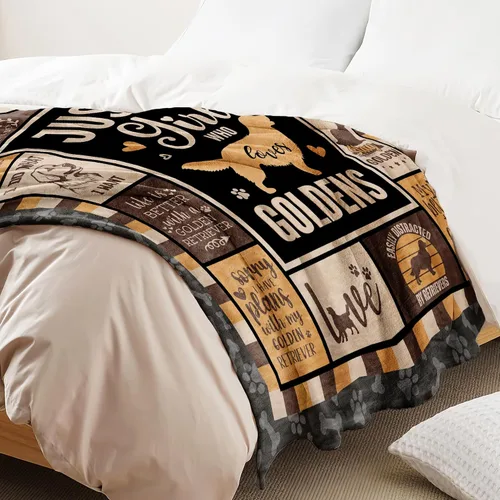 Vista 5 de Manta de regalo Golden Retriever para mujer, el mejor regalo para los amantes de los Golden Retriever, manta decorativa Goldens Retrievers de 60 x