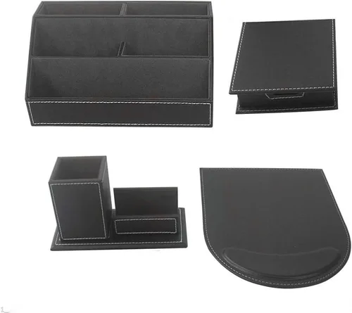 Vista 11 de KINGFOM Juego de organizador de escritorio de oficina T102-3PCS/suministros de oficina Ecológico de cuero sintético incluye soporte para caja