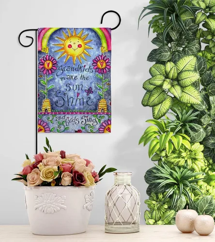 Vista 9 de Breeze Decor - Grandkids Special Occasion - Bandera de jardín vertical decorativa con impresiones familiares de 13 x 18.5 pulgadas, impresa