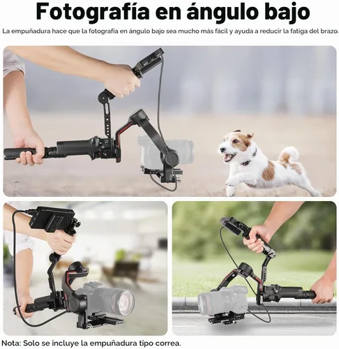 Vista 6 de NEEWER Mango de agarre de correa ajustable compatible con DJI Ronin RS4 RS3 Mini RS 3 Pro RS 2 RSC 2 estabilizador de cardán para disparos de ángulo