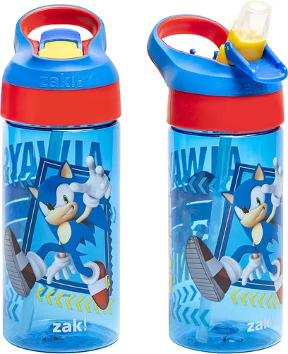 Vista 10 de Zak Designs Minecraft - Botella de agua para niños con popote y asa de transporte integrado, hecha de plástico, diseños de botellas de agua a prueba