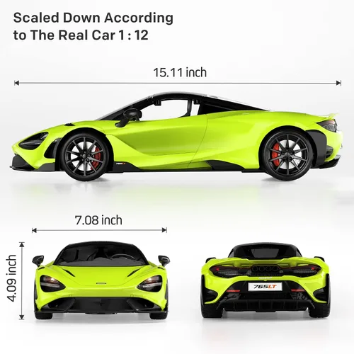 Vista 5 de MIEBELY Carro de Control Remoto, McLaren Rc Cars con Licencia Oficial Escala 1/12 7.4V 900mAh Carro de Juguete con Modelo Rápido de 12km/h Faro