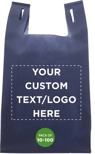 Vista 11 de DISCOUNT PROMOS Custom Bodega Lightweight Tote Bags Set of 10-100, Personalized Bulk Pack - Reusable, Grocery, Tradeshow