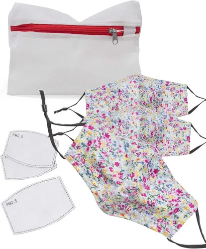 Vista 5 de Mundi Juego de mascarillas unisex para niños con bolsa de malla lavable