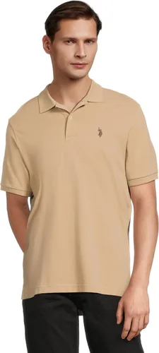Vista 71 de Polo de piqué de algodón sólido para hombre con pequeño Pony Gris jaspeado