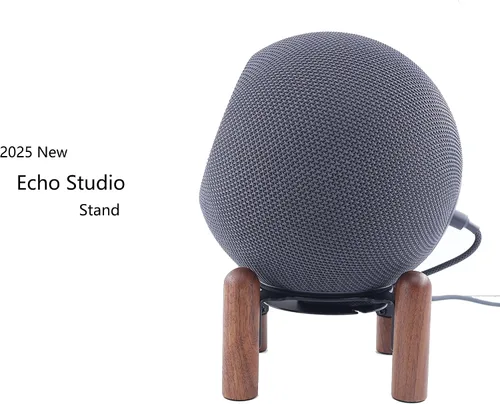 Vista 2 de Desk Stand Compatible for Echo Studio 2025 and Echo 4th Generation Black Walnut