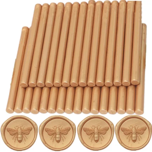 Vista 18 de 30 barras de sellado de cera de bronce, 30 varillas de sellado de cera para sello de cera, mini pistola de cera para sellar palos de sellado, apto