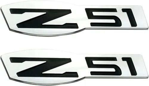 Vista 5 de 2 piezas de emblema Z51 para interior o exterior, placa de identificación 3D de repuesto para C6 Corvette (negro rojo)