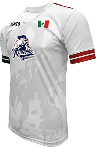 Vista 2 de Jersey México Rieleros de Aguascalientes100% Poliéster BlancoGris_Hecho en México