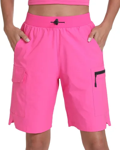 Vista 16 de Pantalones cortos de senderismo para mujer, de secado rápido, ligeros, para viajes, atletismo