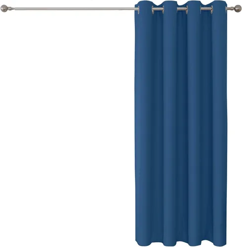Vista 28 de Cortina opaca ignífuga, ojales en la parte superior, certificación NFPA 701, resistente al fuego para aula/dormitorio, 1 panel, negro, 42 x 63