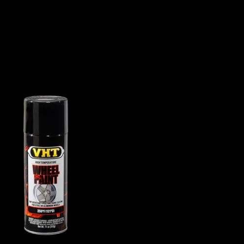 Vista 2 de VHT SP187 Pintura para ruedas de alta temperatura, pintura en aerosol negra brillante, lata de aerosol de 11 onzas Negro