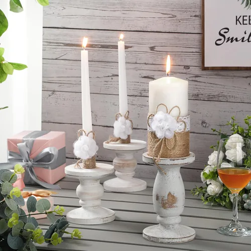 Vista 4 de Zhehao Blossom Unity - Juego de velas para recepción de ceremonia de boda