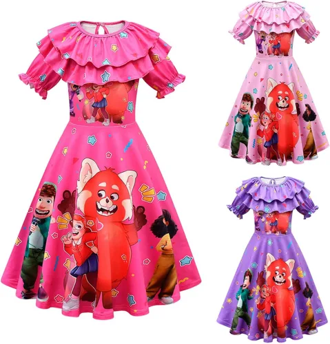 Vista 7 de Vestido de princesa para niñas con dibujos animados de película de panda, ropa de juego