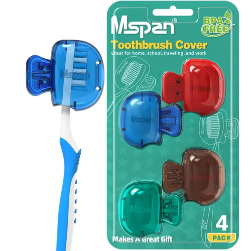 Vista 7 de Mspan Funda Protectora para Cabezal de Cepillo de Dientes: Funda Protectora para Cepillo de Dientes con Clip de Plástico para el Baño, Artículos
