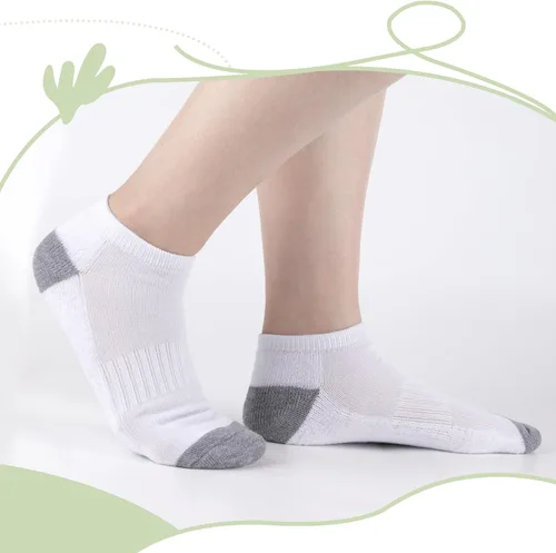 Vista 6 de Comfoex 10 pares de calcetines para niños de 4-6, 6-8, 8-10 años, calcetines deportivos de corte bajo para niños, calcetines cortos medio acolchados