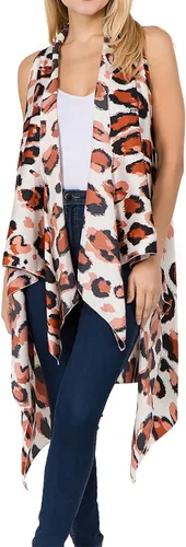 Vista 42 de Scarfand's - Chaleco de cárdigan largo para mujer, ligero, sin mangas, con parte delantera abierta