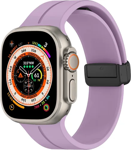 Vista 10 de Correa magnética para Apple Watch Ultra/2 de 1.929 in, 1.772 in, 1.732 in, 1.811 in, 1.654 in, 1.614 in, 1.575 in, correa de silicona deportiva