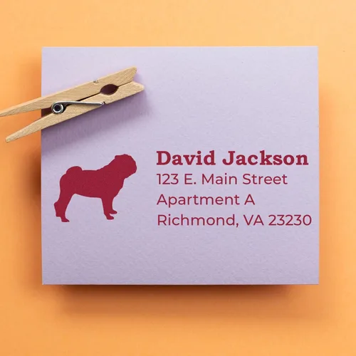 Vista 249 de Airedale Terrier Address Stamp, Custom Airedale Terrier Hand Stamp for Dog Lovers, Duo Rubber Return Address for Pet Owners Montaje manual Duo