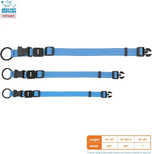 Vista 4 de Best Pet Supplies Voyager - Correa o collar reflectante para perro con asa de neopreno, para cachorros de raza pequeña, mediana y grande, bonita