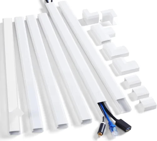 Vista 8 de ZhiYo Kit de Pared para Ocultar Cables, Cubierta de Cable de 87 Pulgadas para TV Montada en Pared, Cubiertas de Alambre para Cables, Ocultadores