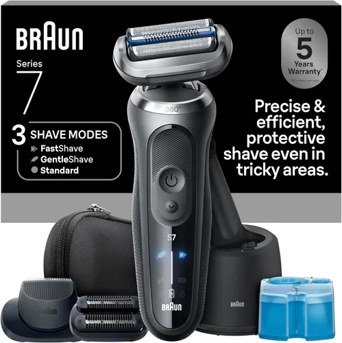 Vista 12 de Braun Series 7 7032cs - Maquinilla de afeitar eléctrica flexible para hombres, para uso húmedo y seco, afeitadora eléctrica, recargable, afeitadora