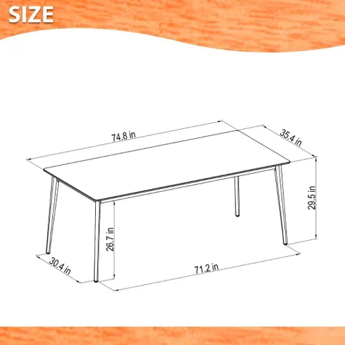 Vista 5 de Brampton Patio Lewiston - Juego de mesa rectangular de 9 piezas para exteriores, acabado de teca, ideal para patio e interiores