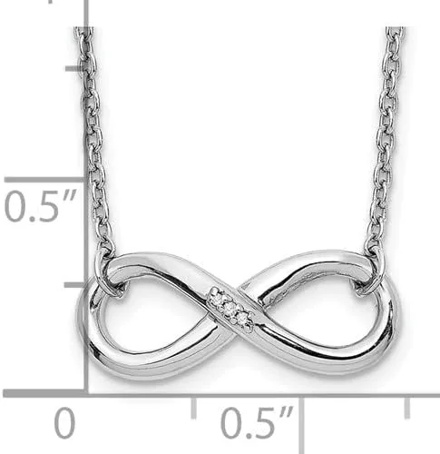 Vista 4 de Cadena de plata de ley 925 maciza con símbolo de nudo de amor infinito con cierre seguro de langosta