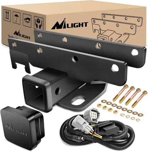 Vista 10 de Nilight - JK-61A Kit receptor de enganche de remolque de parachoques trasero de 2 pulgadas, compatible con Jeep Wrangler JK 2007-2018 de 4 puertas