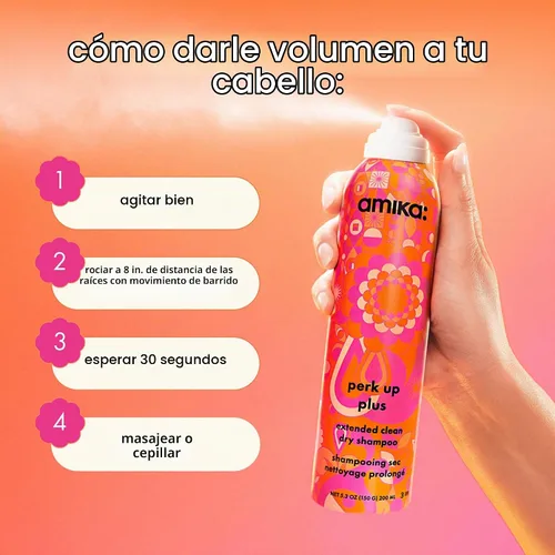 Vista 6 de Amika perk up plus extended clean dry shampoo