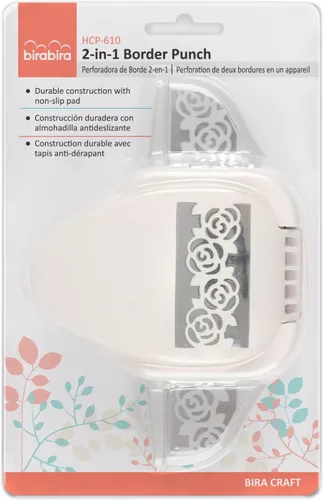 Vista 3 de Bira Craft 2 en 1 Rose Bush Border Edge Craft Punch para el día de San Valentín, para álbumes de recortes
