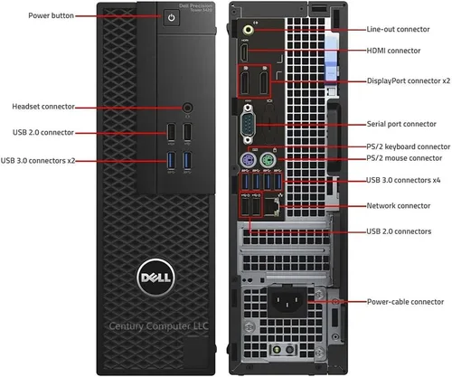 Vista 3 de Dell Precision Tower 3420 SFF Computadora de escritorio, Intel Core i5-6500 3.2GHz, 16 GB de RAM, unidad de estado sólido de 512 GB, WiFi, BT