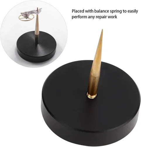 Vista 2 de plplaaoo Herramienta de relojeros de tacón, soporte de equilibrio de reloj de metal, soporte de equilibrio de reloj, soporte de puente