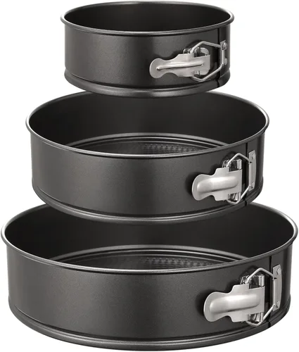 Vista 11 de Hiware Juego de sartenes de forma de resorte de 4 pulgadas - 4 piezas de sartén antiadherente pequeña para mini tartas de queso, pizzas y quiches
