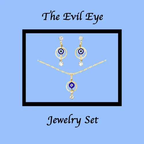 Vista 4 de Collar de ojo turco chapado en oro amarillo de 14 quilates, cadena con dije de amuleto de ojos azules, protección de Ojo Turco, Cabalá, ajustable