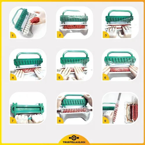 Vista 8 de Premium Trustella Fabricante de Kebab de Aluminio Crea Brochettes Impecables y Profesionales Resistente, Antiadherente, Recubrimiento de Teflón