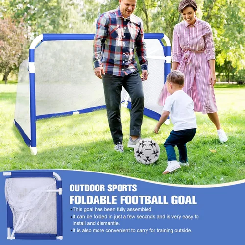 Vista 4 de Portería de fútbol plegable para jóvenes y niños, red de fútbol plegable portátil, portería de fútbol para el hogar, al aire libre