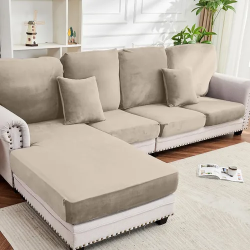 Vista 41 de Funda para Sofá de Terciopelo Elástico Funda de Cojín de Sofá 1 Pieza - Funda Elástica Lavable para Asiento o Respaldo, Fundas de Asiento para Sofás